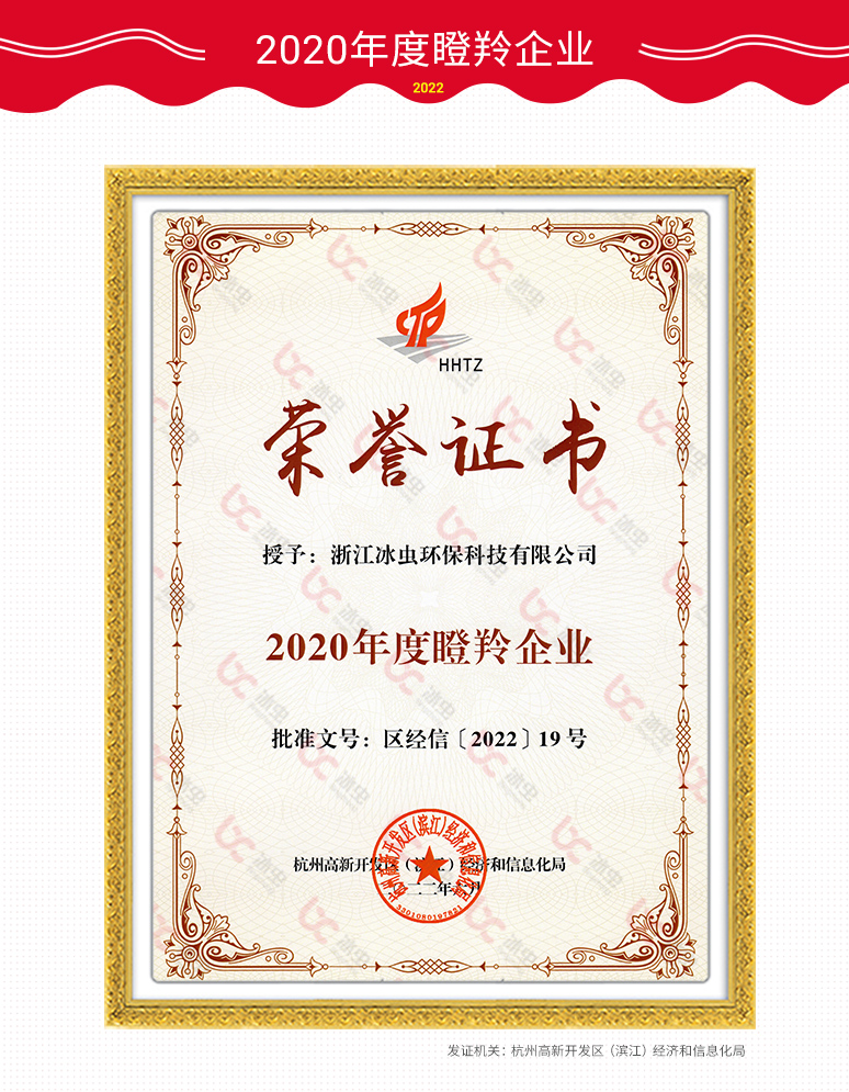 瞪羚企業證書-2020年度