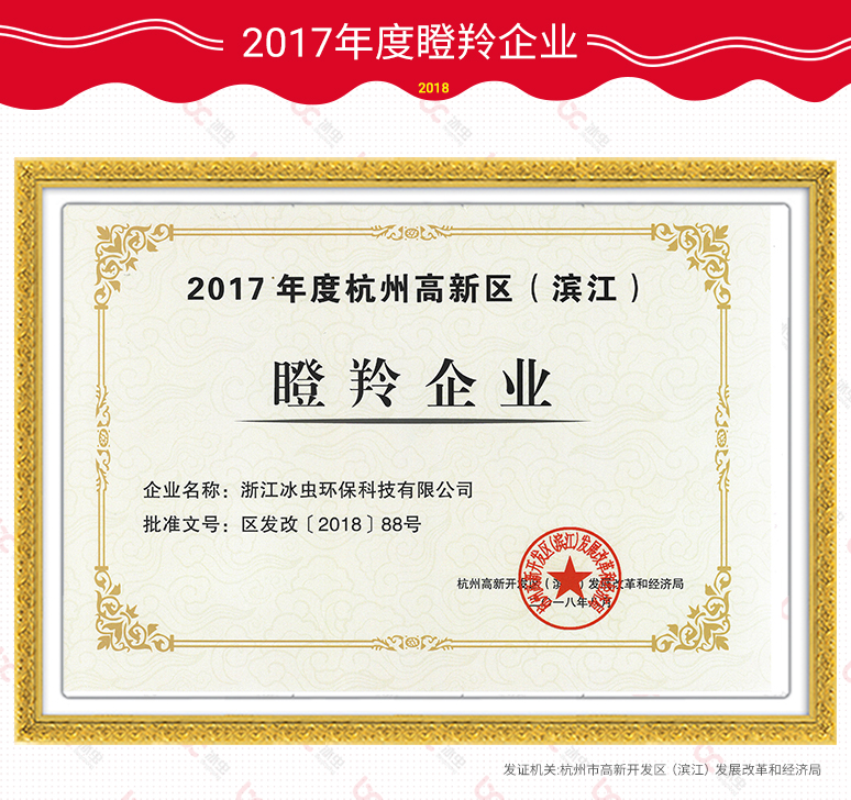 瞪羚企業證書-2017年度